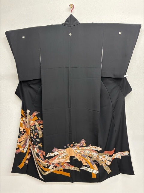 黒留　束ね熨斗宝尽くし花文　駒刺繍［4570191713240］