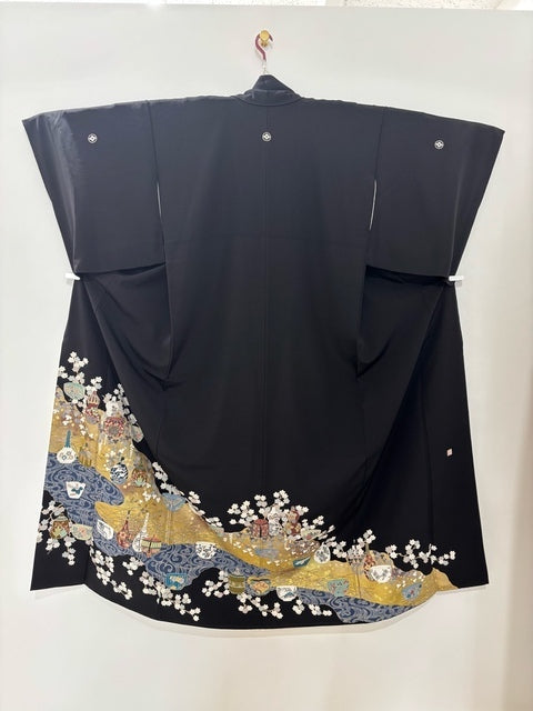 黒留 陶器 花 暈し染め 金銀彩［4570191712656］