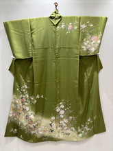 Load image into Gallery viewer, 柳色　緑　草花文　牡丹　紫陽花　暈し染め［4570191718146］

