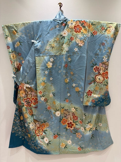 水色　桜 御所車 金糸 金銀彩［4570191713134］