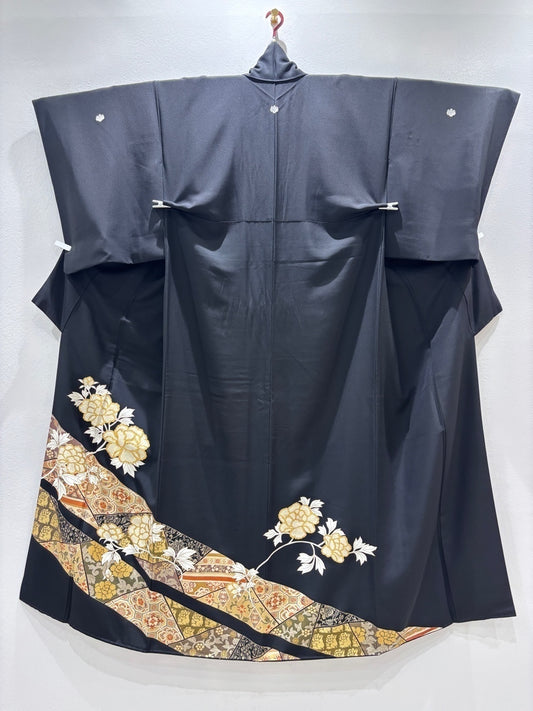 黒留 蜀江牡丹文 七宝文 駒刺繍 金彩 ［4570191718016］