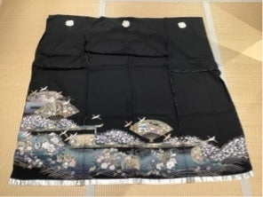 黒留　扇子　鶴　花　御所車　金駒