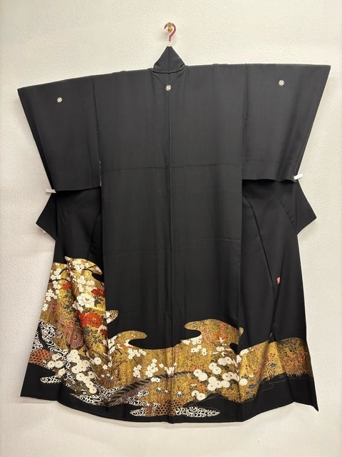 黒留　飛鳥牡丹文　作家物　金彩［4570191714643］