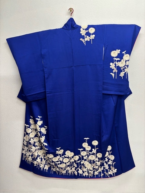 Blue chrysanthemum branch design with gold leaf [4570191714513]