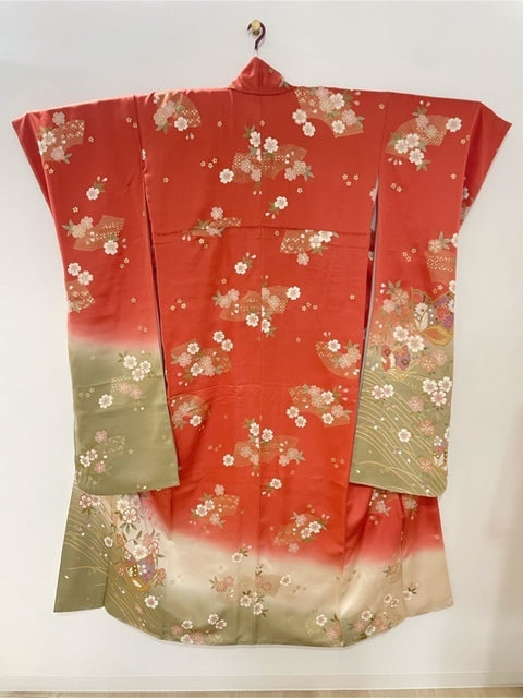 ピンク　薄緑色　桜　蝶　［4570191654697］