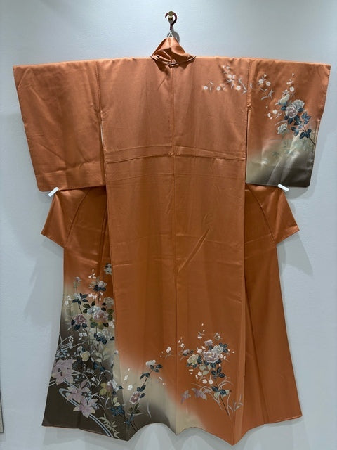 サーモンピンク　枝花　流水　螺鈿　金銀彩［4570191713875］