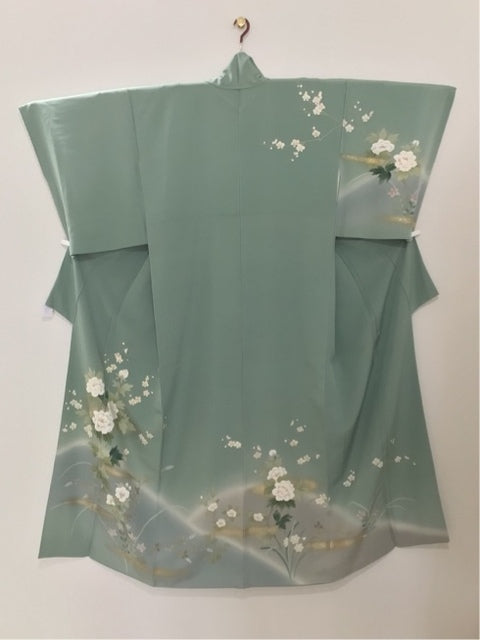 薄緑　枝梅　草花　金銀彩　ぼかし［4570191711277］