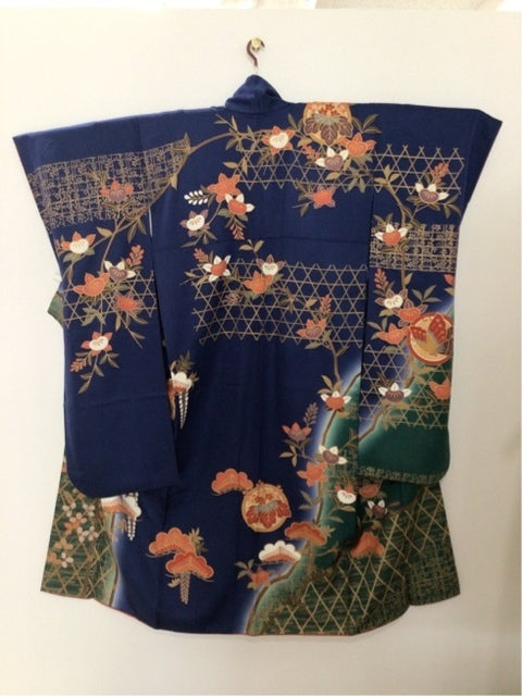 青　蝶 笠松 金糸 金彩　［4570191710690］
