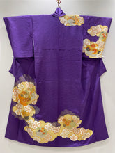 Load image into Gallery viewer, 紫　パープル　駒刺繍　雲取梅花文　金銀彩　4570191715039
