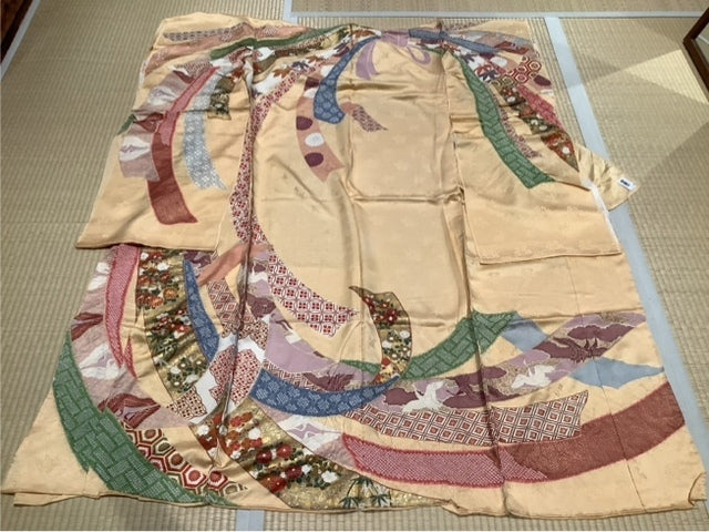 振袖　クリームイエロー　熨斗絞り柄　束ね熨斗　［4570191654307］