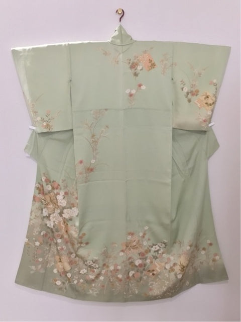 黄緑色　冊子　牡丹　金糸　金彩［4570191711734］