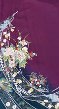 画像をギャラリービューアに読み込む, ラグランＭ　紫　牡丹　草花　刺繍　金糸［4570191694495］
