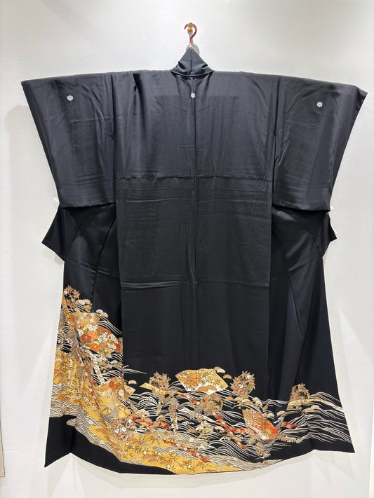 黒留　地紙花文　松竹梅　金彩［4570191719587］
