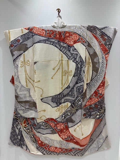 白　赤　紫　蝶々結び 草花 金彩 絞り［4570191713127］　