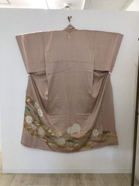 色留　ピンクベージュ　華文　熨斗　金銀彩　金糸［4570191712052］