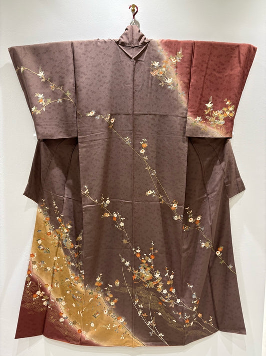 焦茶色　赤茶　黄土色　文箱　冊子　金糸　金彩　4570191719761