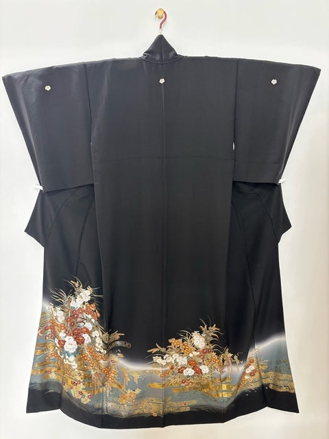 黒留　花車文　暈し染め　金彩［570191712434］