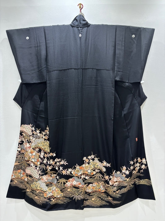 黒留　吉祥文様　松笹　絵取り　落款 ［4570191717347］