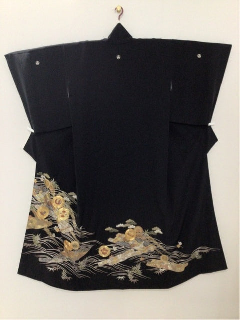 黒留　宝尽くし筏文　駒刺繍　金銀彩［4570191710805］