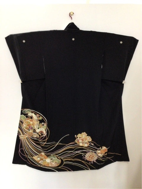 黒留　リボン　貝桶文　松