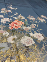 Load image into Gallery viewer, 水色　くすみブルー　枝花文　暈し染め　金彩［4570191718634］
