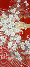 画像をギャラリービューアに読み込む, 赤　茜色　桜　波　金糸　金銀彩［4570191719129］
