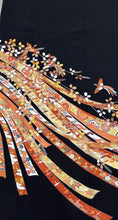画像をギャラリービューアに読み込む, 黒留　鳳凰熨斗吉祥花文　駒刺繍　金銀彩［4570191719891］
