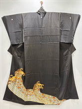 画像をギャラリービューアに読み込む, プレミアム　黒留　立波花青海波　駒刺繍［4570191719365］
