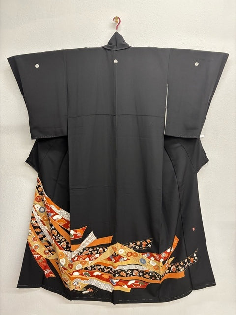 黒留　束ね熨斗吉祥文　駒刺繍　金彩［4570191713264］