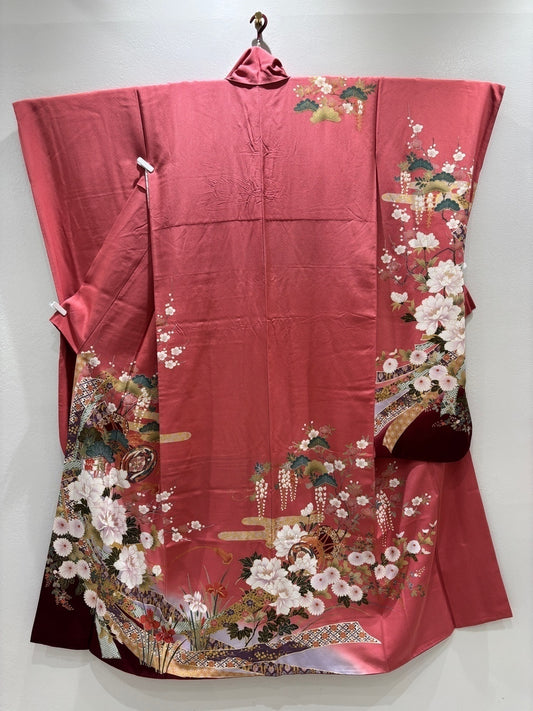 ピンク　鼓 牡丹 金彩 ぼかし ［4570191716739］
