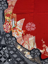 画像をギャラリービューアに読み込む, 赤　黒　御所車　熨斗　刺繍　金銀彩［4570191717712］
