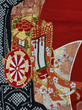 画像をギャラリービューアに読み込む, 赤　黒　御所車　熨斗　刺繍　金銀彩［4570191717712］
