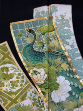 Load image into Gallery viewer, 黒留　松竹梅孔雀花短冊文　駒刺繍　金彩［4570191717637］
