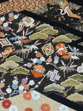 画像をギャラリービューアに読み込む, 黒留　飛鶴吉祥文　駒刺繍　金糸　金彩［4570191718108］
