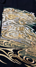 Load image into Gallery viewer, プレミアム　黒留　流水模様 金銀彩　仮絵羽［4570191717279］
