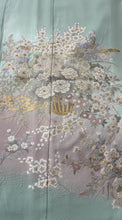 Load image into Gallery viewer, プレミアム　裏葉色　緑　花籠　梅　菊　牡丹　仮絵羽［4570191717255］
