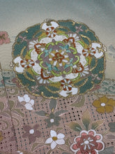 画像をギャラリービューアに読み込む, グリーン　花文　汕頭刺繍［4570191717392］
