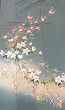 画像をギャラリービューアに読み込む, 薄緑　牡丹　菊　ぼかし　落款あり［4570191716616］
