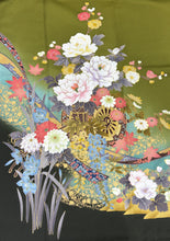 Load image into Gallery viewer, 緑　花車熨斗　箔　銀糸［4570191715336］
