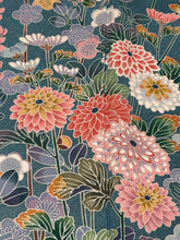Load image into Gallery viewer, ブルーグリーン　青　緑　草花　鴛鴦　金銀彩　ぼかし［4570191715961］
