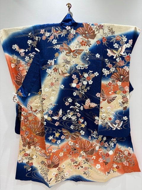 青　クリーム　珠　蝶 桜 金糸 金銀彩［4570191713745］