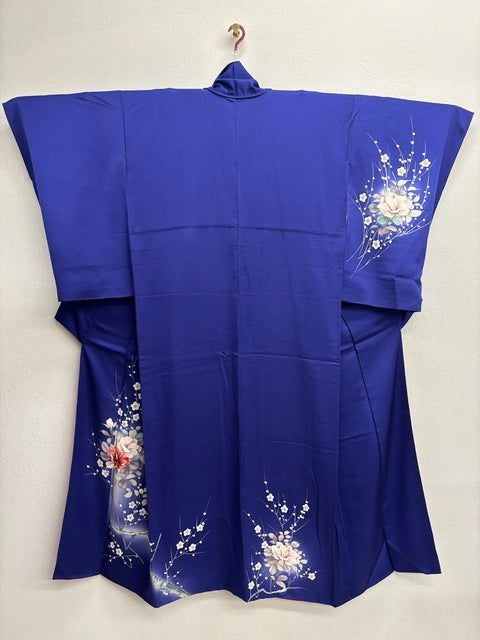 紫　枝花文　手描き　暈し染め［4570191714476］