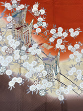 Load image into Gallery viewer, 朱色　茶色　御所車　桜　金彩　ぼかし　［4570191715268］
