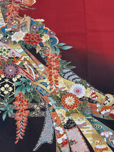 Load image into Gallery viewer, 赤　束ね熨斗　御所車　金糸　金彩　［4570191715220］

