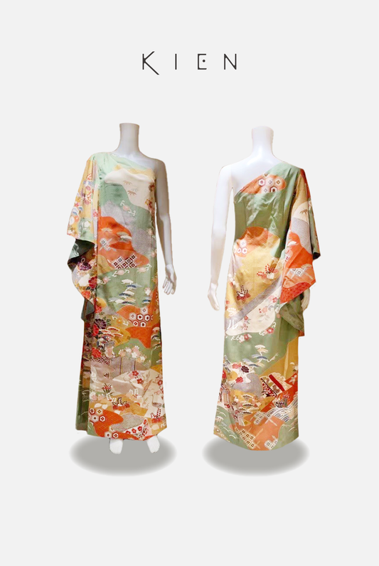 【既製品（Ready-made）】ワンショルダーフリルドレス M