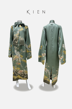Load image into Gallery viewer, シーニュＭ　緑　エメラルド　地紙花文　暈し染め　金彩［4570191697465］
