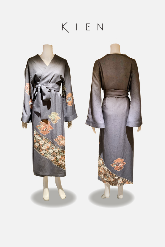 Abaya, Tsujigahana pattern, dark gray, 4570191671496