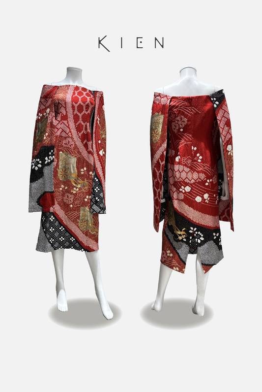Plume (for shorter heights) M size, red and black, Imperial carriage, plum blossom, tie-dye pattern, 4570191660322
