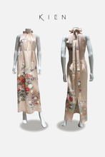 画像をギャラリービューアに読み込む, ホルターネックＭ（Halter neck）　薄ピンク　牡丹　菊　金糸　金彩［4570191695133］
