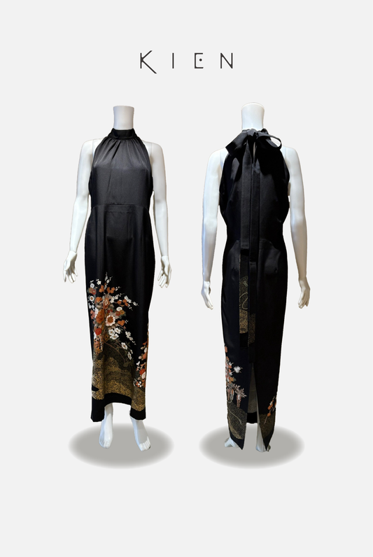 Halter neck (with back) L Black Flower cart Four seasons flower [4570191671212]